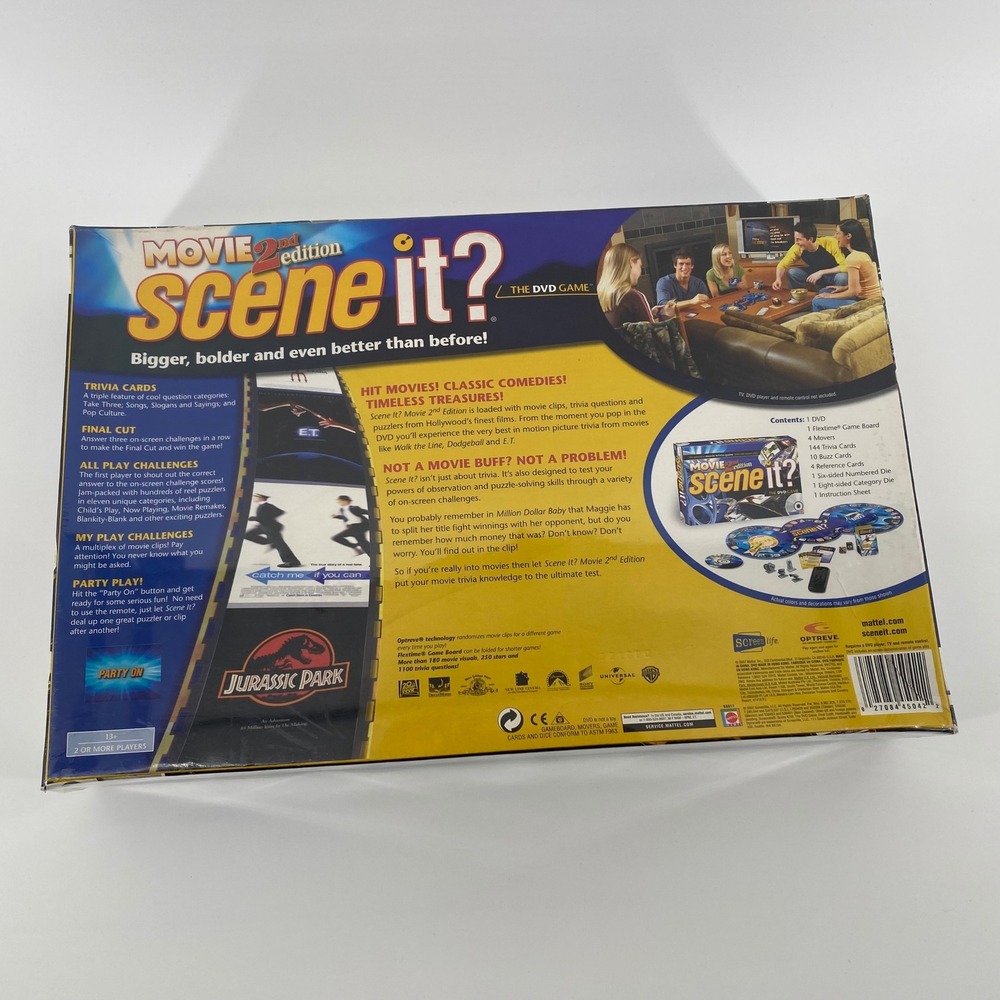 Mattel Scene It Movie 2nd Edition The DVD Game Trivia Board Game New Sealed - Picture 2 of 3